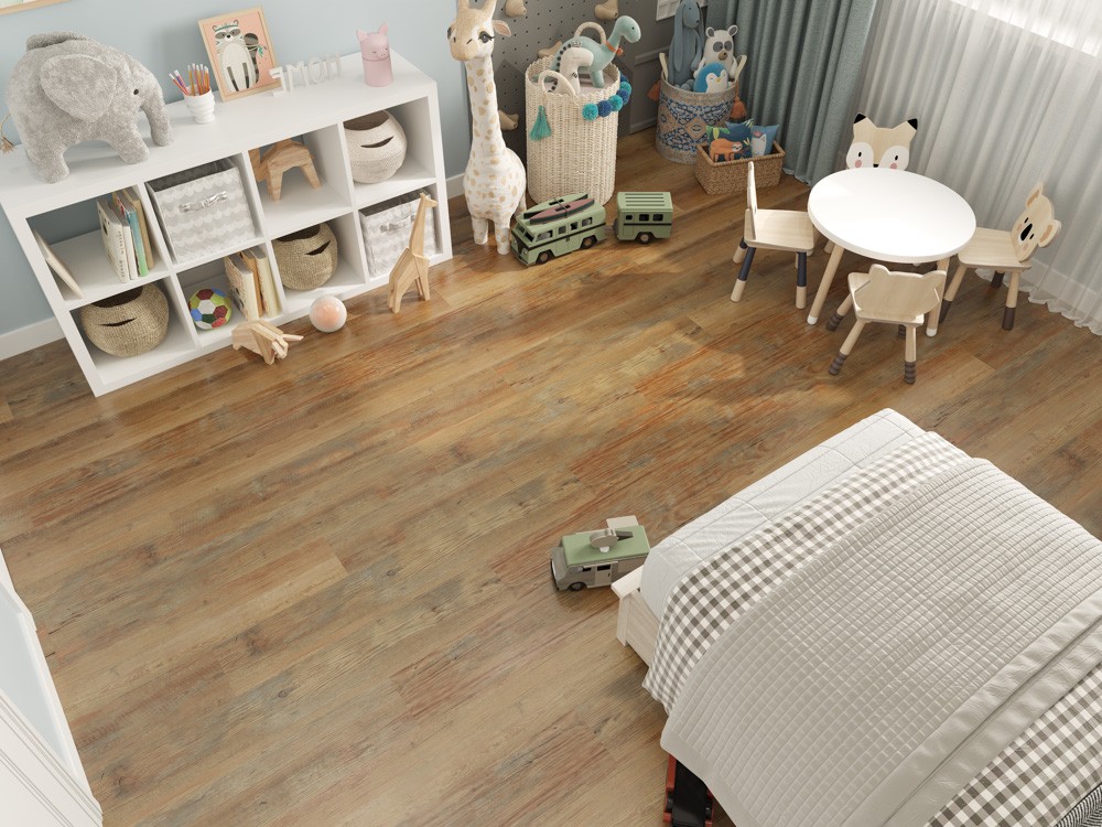 Кварцвиниловый SPC ламинат Cronafloor Nano Сосна Медовая ZH-81101-4 1200×180×3,5 фото в интерьере